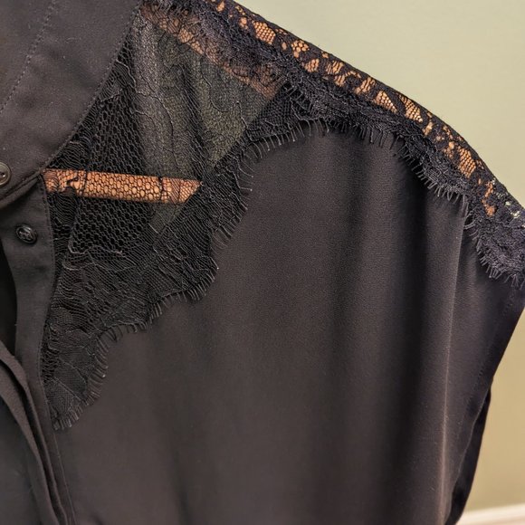 Tristan NWOT Sheer Black Blouse - Picture 3 of 8